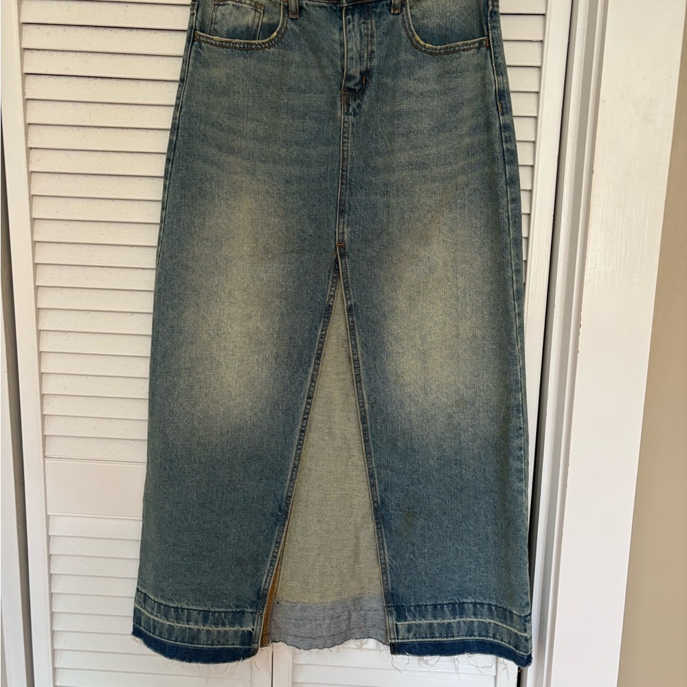 BDG Blue Maxi Skirt with Vintage Appeal